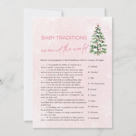 Kerst Baby tradities rond de wereld spel Kaart (Voorkant)