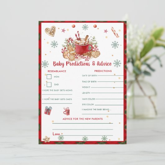 Kerst Baby Voorspellingen & Advies Spel Kaart (Staand voorkant)
