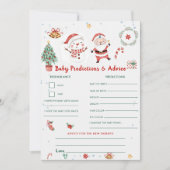 Kerst Baby Voorspellingen & Advies Spelkaart Kaart (Voorkant)