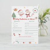 Kerst Baby Voorspellingen & Advies Spelkaart Kaart (Staand voorkant)