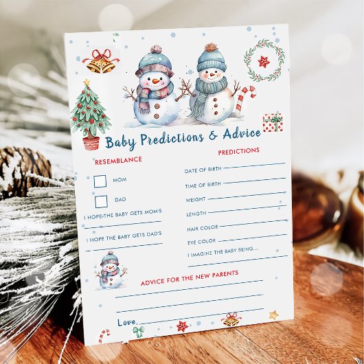 Kerst Baby Voorspellingen & Advies Spelkaart Kaart