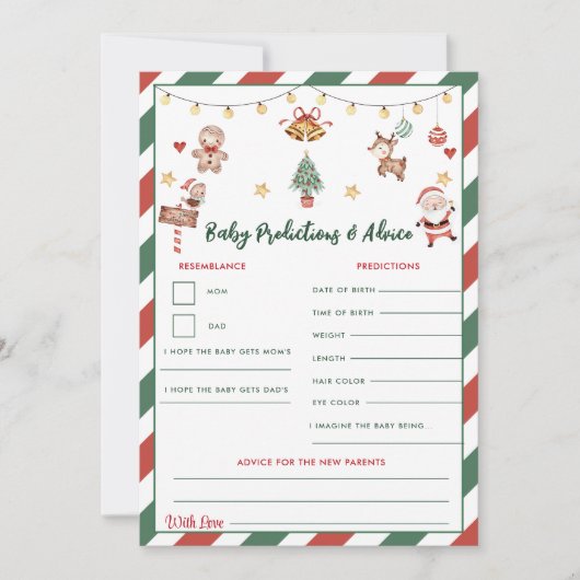 Kerst Baby Voorspellingen & Advies Spelkaart Kaart (Voorkant)