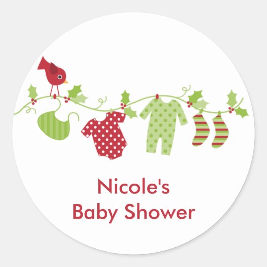 Kerst Baby Wasserijlijn Stickers (Voorkant)
