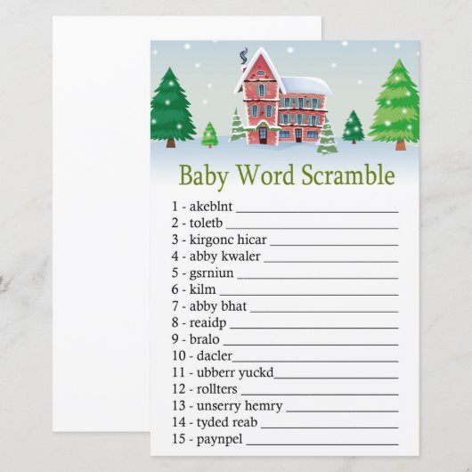 kerst Baby woord omdraaien spel (Voorkant / Achterkant)