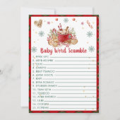 Kerst Baby Woord Scrammen Baby Shower Spelkaart Kaart (Voorkant)