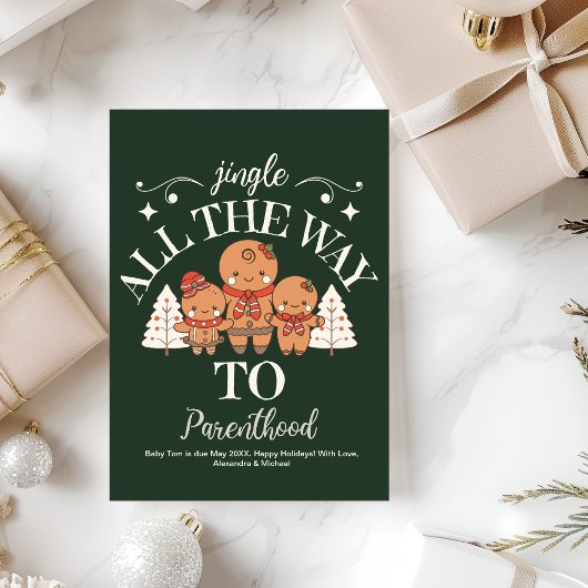 Kerst Baby zwangerschapsaankondiging Feestdagenkaart