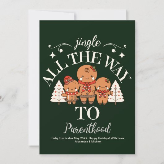 Kerst Baby zwangerschapsaankondiging Feestdagenkaart (Voorkant)