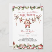 Kerst babyborrel kaart (Voorkant)