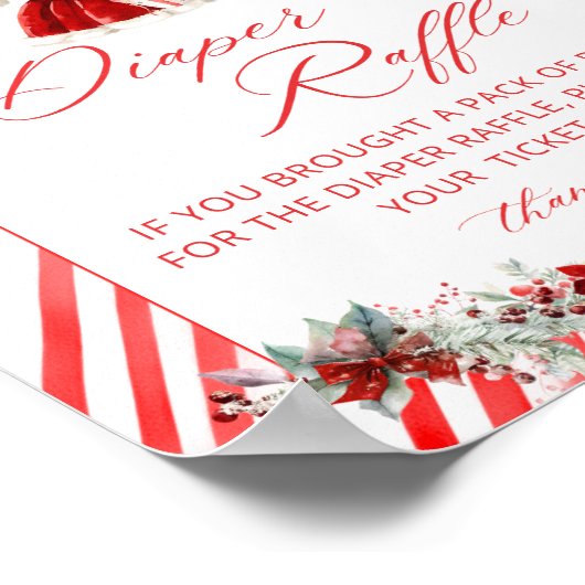 Kerst Babykleding Baby shower Luier Raffle Poster (Hoek)