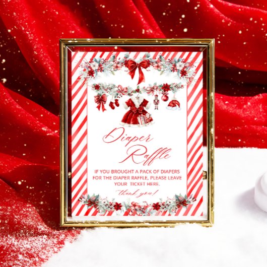 Kerst Babykleding Baby shower Luier Raffle Poster