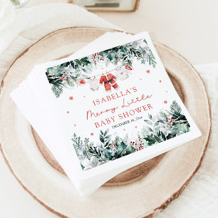 Kerst Babykleren Merry Little Baby Shower Servet