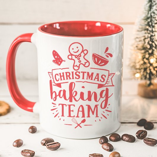 Kerst Backteam Schattig Rood Vakantie Mok