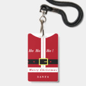 Kerst Badge Jouw Naam Kerstman Cadeau (Voorzijde met lanyard)