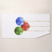 Kerst badhanddoek set ornamenten kleurrijk (Badhanddoek)