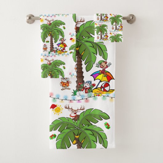 Kerst badhanddoek sets, kerstman strandfeest bad handdoek (Insitu)