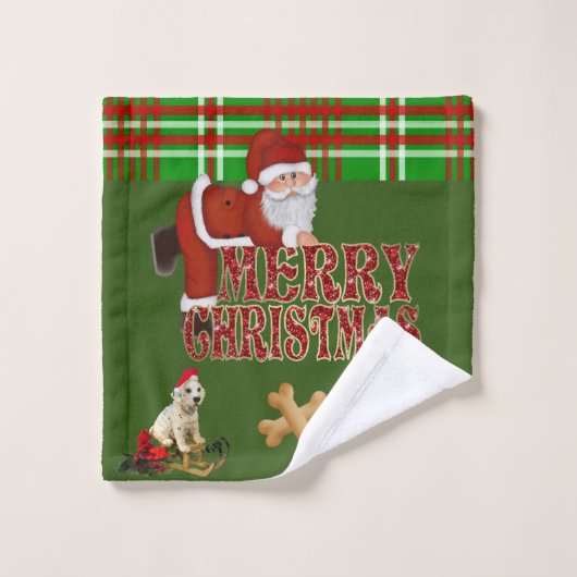 Kerst badhanddoek sets, Sinterklaas Bad Handdoek (Wasdoekje)