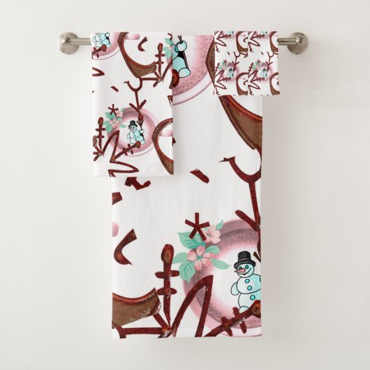 Kerst badhanddoek sets, Sneeuwman Bad Handdoek (Insitu)