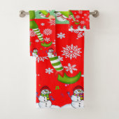 Kerst badhanddoek sets, Sneeuwman Elf Bad Handdoek (Insitu)