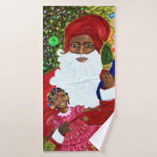 Kerst Badkamer Handdoek Set - Etnische Kerstman (Badhanddoek)