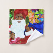 Kerst Badkamer Handdoek Set - Etnische Kerstman (Wasdoekje)