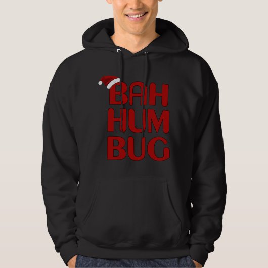 Kerst Bah Humbug Shirt-Xmas Humbug Santa Hat Hoodie (Voorkant)