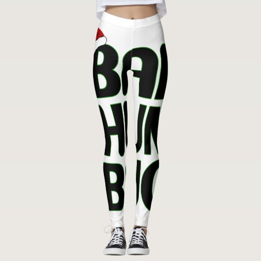 Kerst Bah Humbug Sweatshirt-Xmas Humbug Santa Leggings (Voorkant)