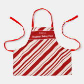 Kerst bakken Crew Candy Cane Monogram Schort (Voorkant)