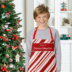 Kerst bakken Crew Candy Cane Monogram Schort