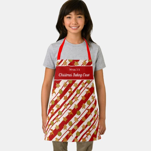 Kerst bakken Crew Gingerbread koekjes Monogram Schort (Insitu)