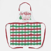 Kerst Bakken Crew Naam Plakken Matching Rood Schort (Voorkant)