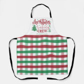 Kerst Bakken Crew Naam Red Green Plaid Schattige Schort (Voorkant)