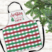 Kerst Bakken Crew Naam Red Green Plaid Schattige Schort