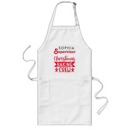 Kerst bakken Crew Supervisor gepersonaliseerd Lang Schort