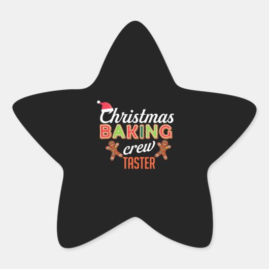 Kerst bakken Crew Taster Vakantie Fun Bake Gift Ster Sticker (Voorkant)