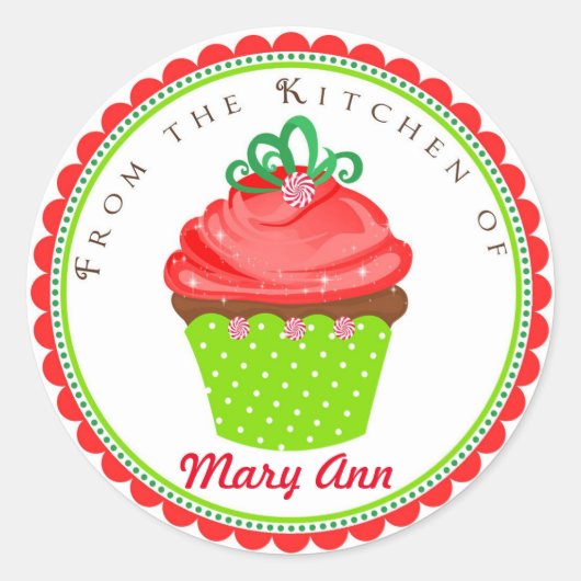 Kerst bakken Cupcake Treats Stickers (Voorkant)