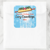 Kerst bakken deegbloem gepersonaliseerd vierkante sticker (Tas)