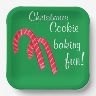 Kerst bakken Fun Candy Canes Papieren Bordje