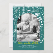 Kerst Bakken Groen Recept Foto Vakantie Kaart (Voorkant)