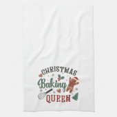 Kerst bakken Koningin Vakantie Kerstmis Theedoek (Verticaal)