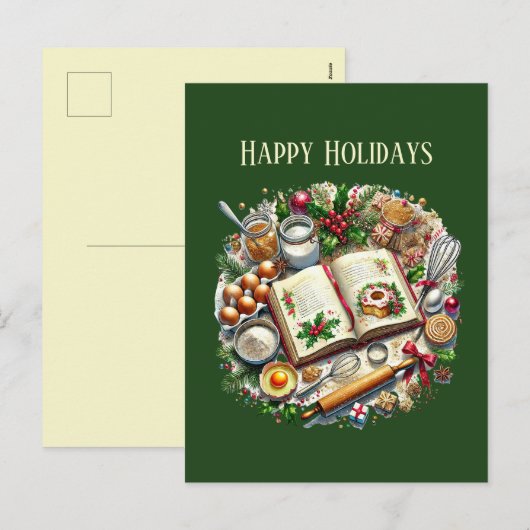 Kerst bakken liefhebbers receptenboek feestdagenkaart (Voorkant / Achterkant)