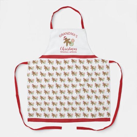 Kerst Bakken Schort Gingerbread Man Cookie (Voorkant)