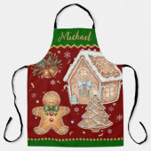 Kerst Bakken Schort, Huis, Gingerbread Man Schort (Voorkant)