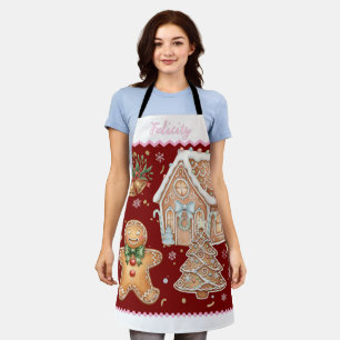 Kerst bakken Schort, peperkoek man, huis Schort
