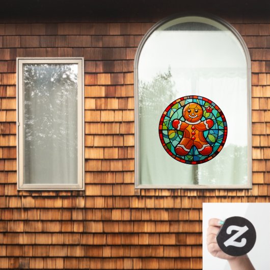 Kerst Bakken Suikeroom Mannetje Raamsticker (Huis Raam)