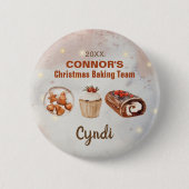 Kerst Bakken Team Gepersonaliseerde Button (Voorkant)