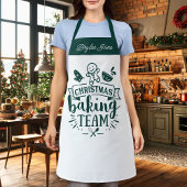 Kerst Bakken Team Schattige Groen Gepersonaliseerd Schort
