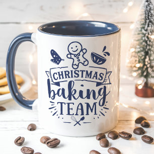 Kerst bakken Team Schattige Navy Blue Vakantie Mok