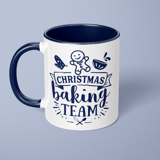 Kerst bakken Team Schattige Navy Blue Vakantie Mok