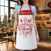 Kerst Bakken Team Schattige Rood Gepersonaliseerd Schort