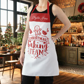 Kerst Bakken Team Schattige Rood Gepersonaliseerd Schort